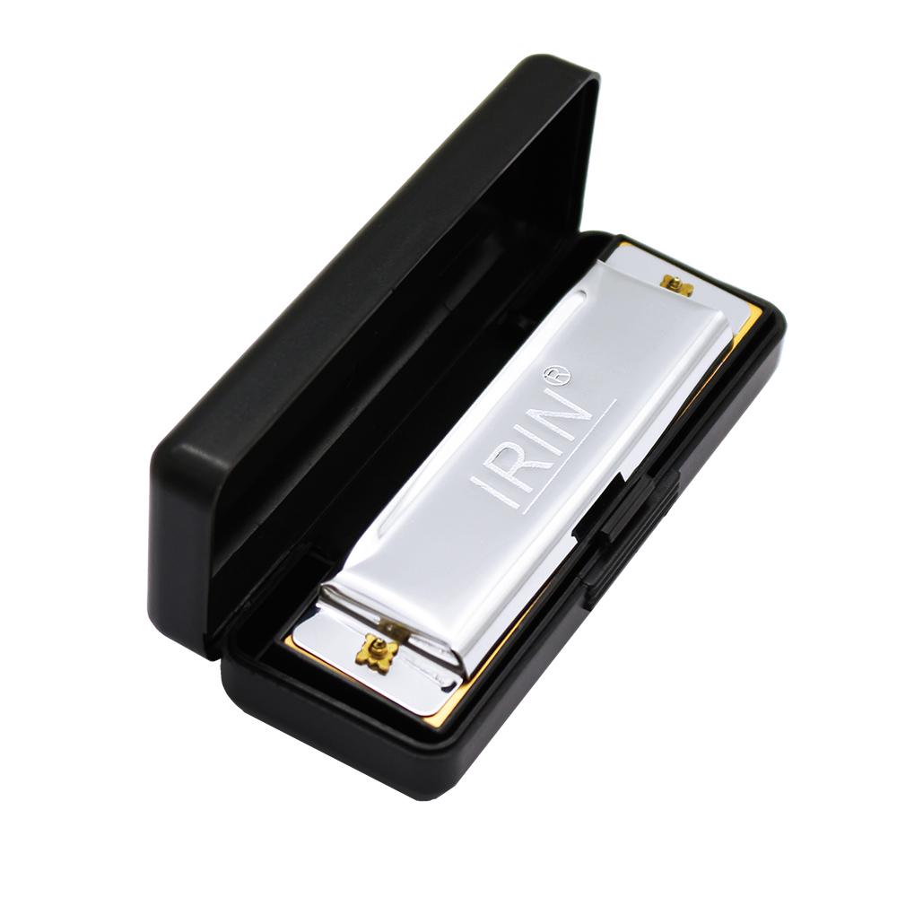 10 Holes 20 Tone Diatonic Blues Harmonica Key of C with Case for Beginner Children Silver