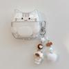 Cartoon cat shockproof crystal earphone case wireless bluetooth charging box for apple airpods 4 1 pro 2nd 3 2 headset cover