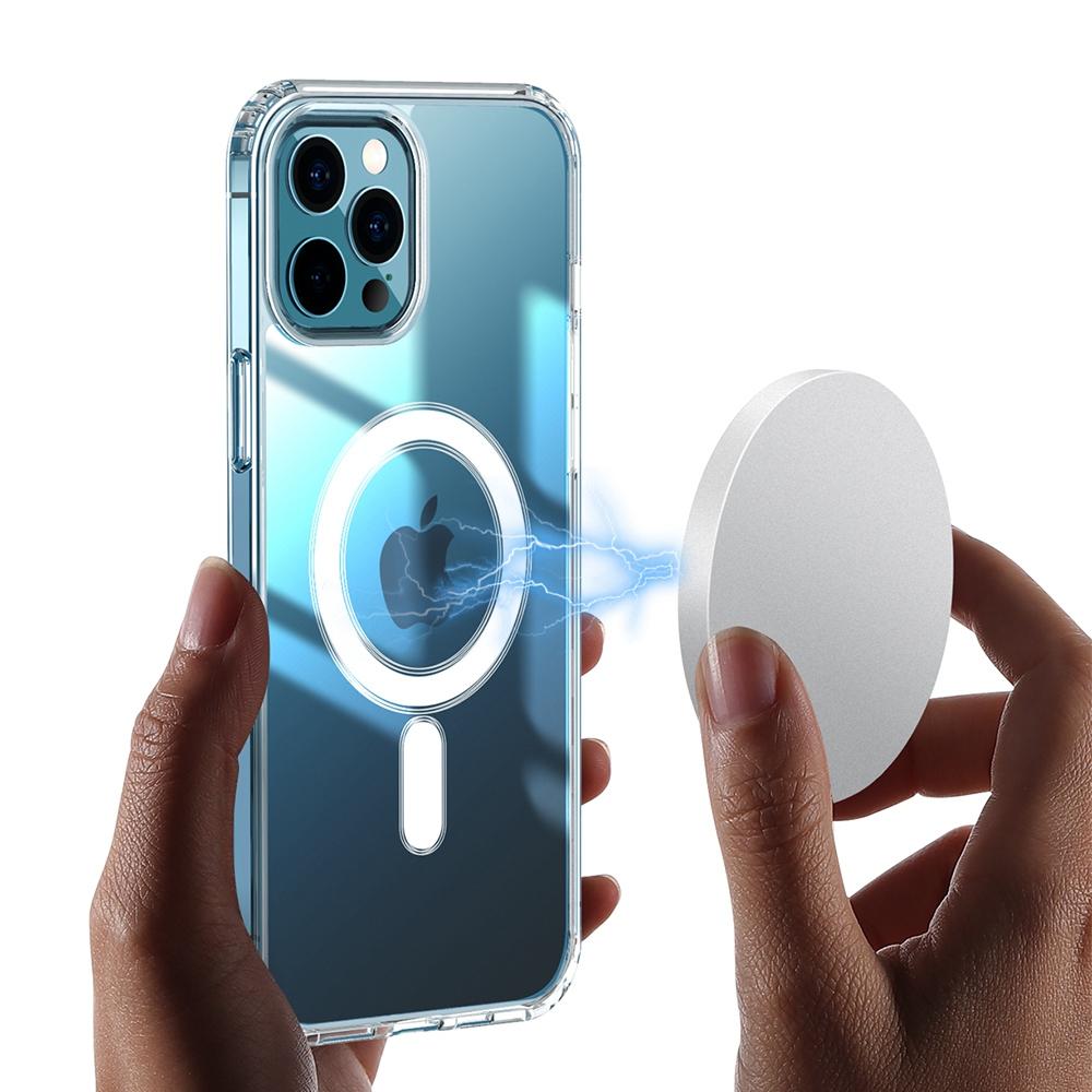 For iPhone 14 Pro 6.1 Inch Compatible with MagSafe Clear Phone Case Wear-resistant Acrylic+TPU Hybrid Cover with Magnetic Charging Function