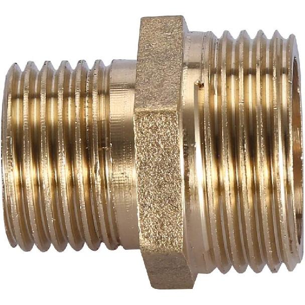 Brass Pipe Fitting,External Thread 3/4" To 1/2" Hex Nipple Reducing Male Pipe Water Tube Fitting Quick Set (Intensification)