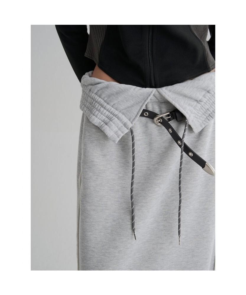8SECONDS Long Waist Modified Slit Skirt Gray
