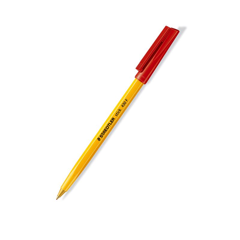 STAEDTLER 430F Желтая Бронированная Воинская Шариковая Ручка - Ручка для Плавного Письма 0.5 Bullet красный