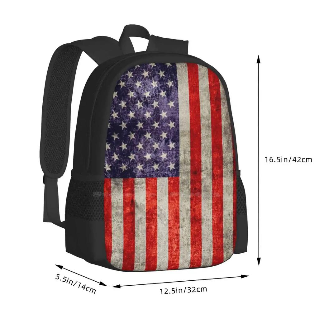 Antique American Flag New Arrivals Unisex Bags Student Bag Backpack American Flag Day July 4th 4th Of July Stars And Stripes