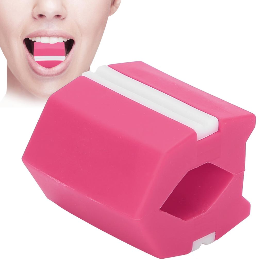 Silicone Facial Exerciser Jawline Exercise Muscle Training Face Fitness Ball with RopeRose Red