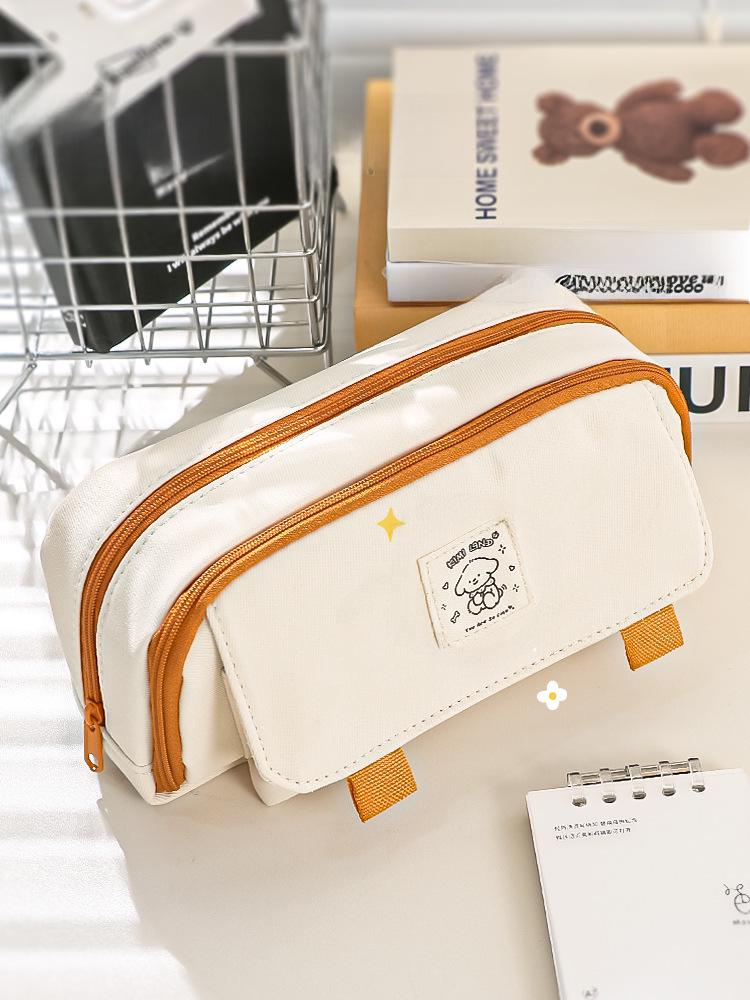 2024 Girl's Large Capacity Pencil Case for Elementary & Junior High Students - Stylish Stationery Bag
