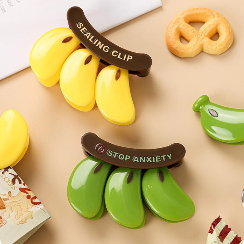 1Pc No Banana Green Magnetic Sealing Clip Food Plastic Bag Moisture-proof Fresh-keeping Clip Milk Powder Sealing Strip Banana Snack Sealing Clip