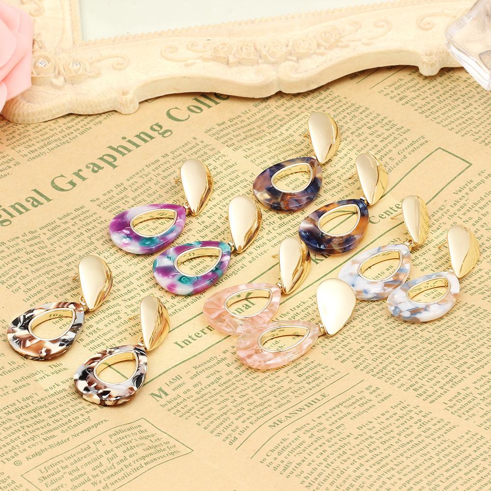 Girl All Matching Drop Water Oval Earrings Long Style Retro Earrings