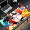 Gaming Mouse Pad Large Desk Mat Antislip Stitched Edges Cute Anime Girl Colorful Cartoon Print Waterproof Mat for Home