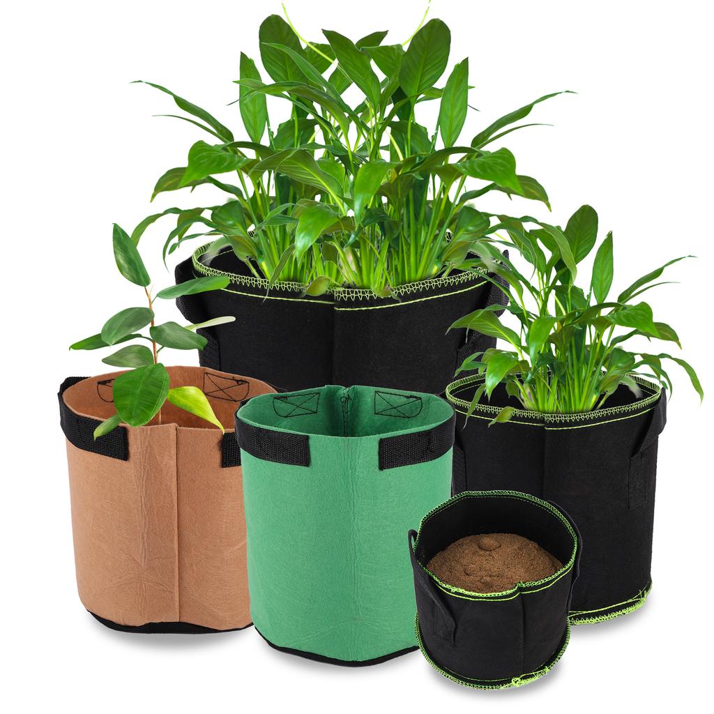 Bolsa de Cultivo de Tela para Plantas 1/2/3/5/7/10/17 Galones Maceta de Guardería Jardín Flor Verdura Tomate Patata Fresa Maceta de Cultivo