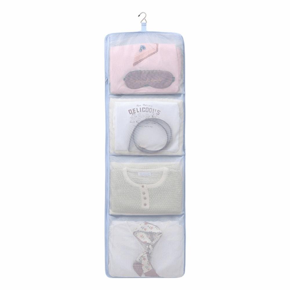 Foldable Hanging Clothes Organizer Mesh Pockets Wardrobe Organizer Closet Organization
