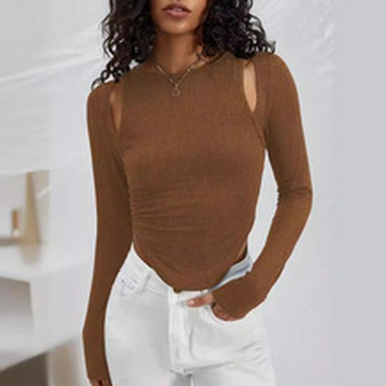 2024 Women's Summer Ruffle Blouse - Casual Short-Sleeve Round Neck Shirt