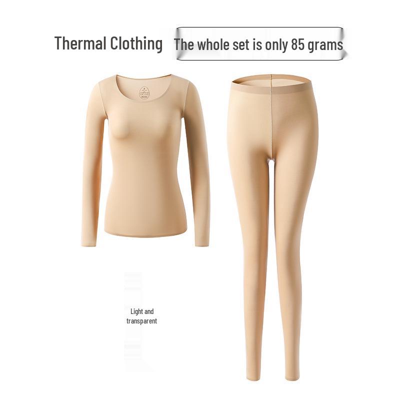 

Женский осенне-зимний ультратонкий увлажняющий базовый слой: Теплое нижнее белье, топ и брюки, улучшающие кожу One Size