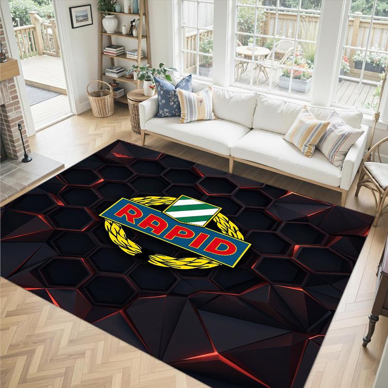 Rapid Wien FC Design Crystal Velvet Carpet Cozy Non?Slip Printed Rug For Bedroom Living Room Entrance