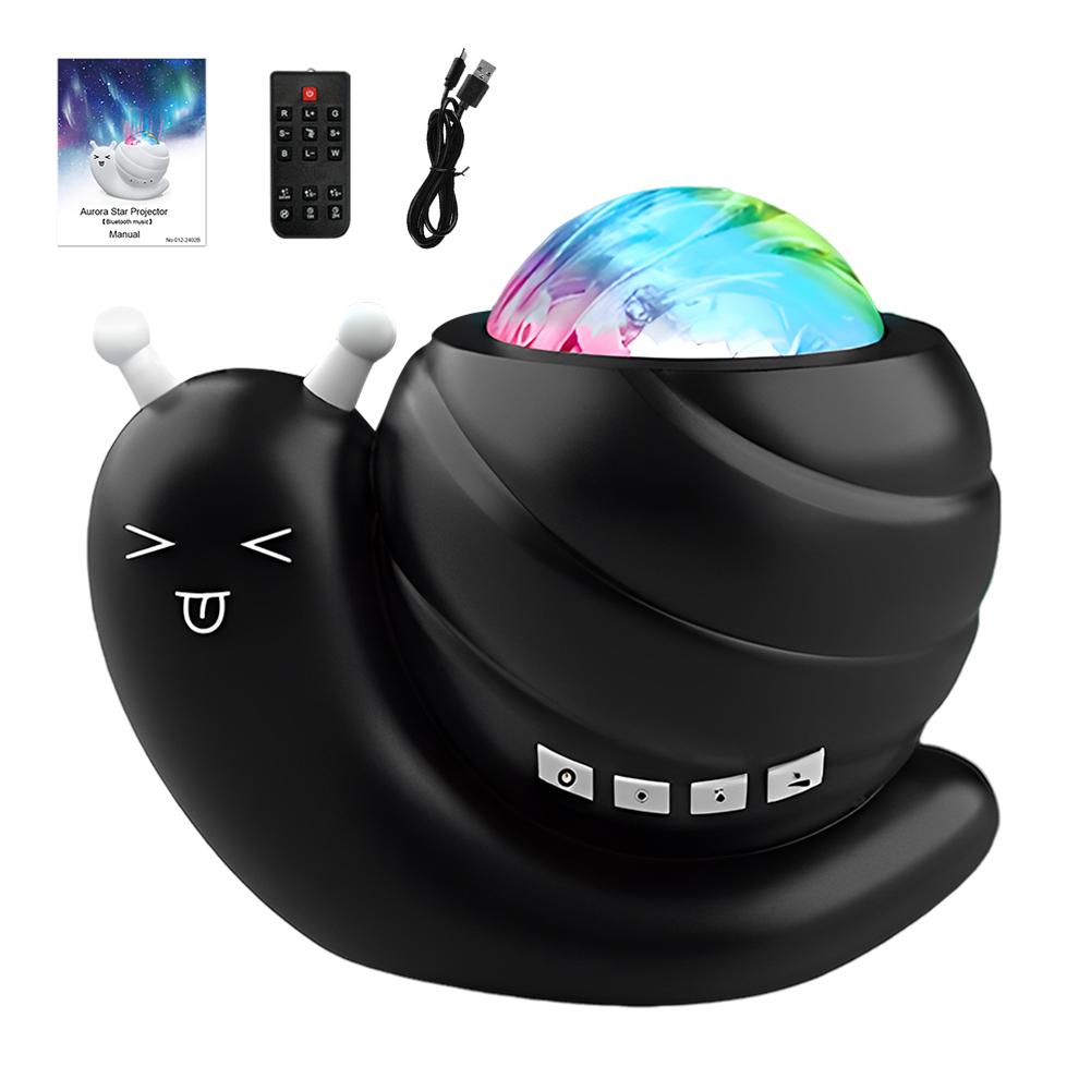 

Ночники Aura, BT-динамик, пульт дистанционного управления, светодиодный проектор «Улитка», ночник для спальни, Aurora, звездное небо, декор для комнаты чёрный