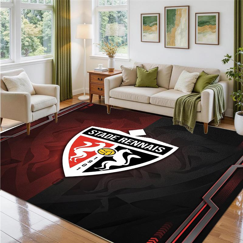 Stade Rennais FC Design Crystal Velvet Rug Soft Decorative Mat for Bedroom Entrance