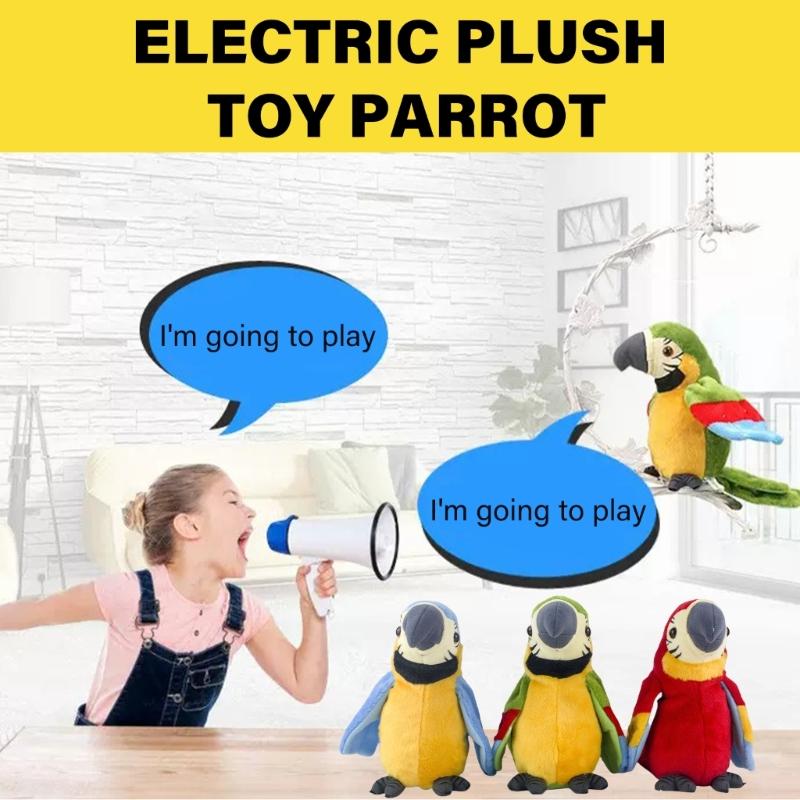Electronic Pet Parrot Toy Stuffed Toy Talking Parrot Toy Singing Cuddly Doll Toddler Musical Dolls Education Toy