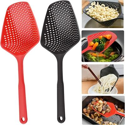 1 adet Büyük 13,5'' Makarna Süzgeci Kepçesi Süzgeç - Spagetti, Erişte, Sebze, Haşlanmış Yumurta Süzmek İçin Sağlam Isıya Dayanıklı Delikli Kepçe
