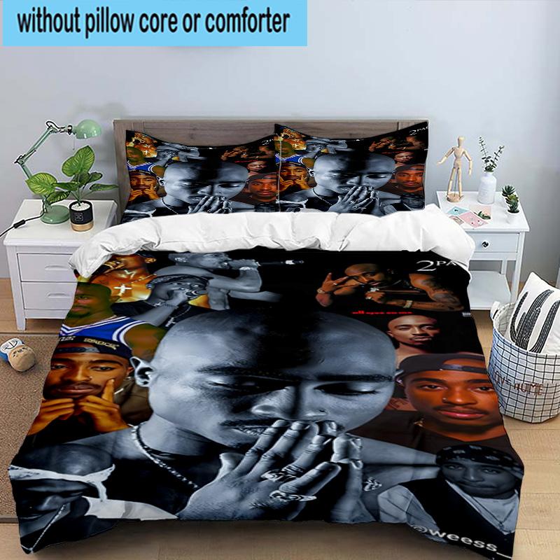 3PCS Rap Legend In Blue 3pcs Bedding,Including 3PCS Duvet Cover And 2pcs Pillowcases Perfect for Christmas,Ideal for Bedroom, Dormitory