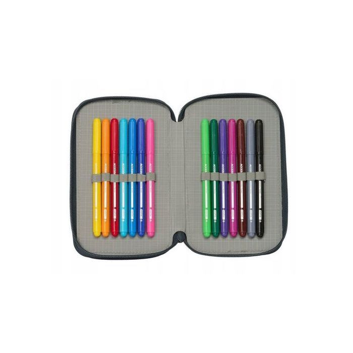 Pencil Case - REAL MADRID - Triple Filled - 37 Pieces - Navy Blue - Synthetic