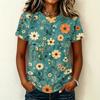 Women's Casual Crew Neck Short Sleeve Pullover T Shirt Floral Print Top Lightweight Soft Fabric Comfortable Fit