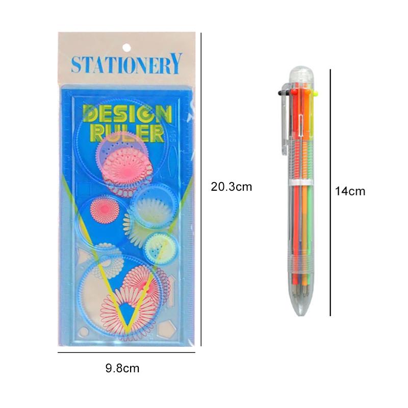 Spirograph Art Drawing Ruler Children DIY Handmade Painting Template Multifunctional Cartoon Color Developmental Toys Gifts TMZ