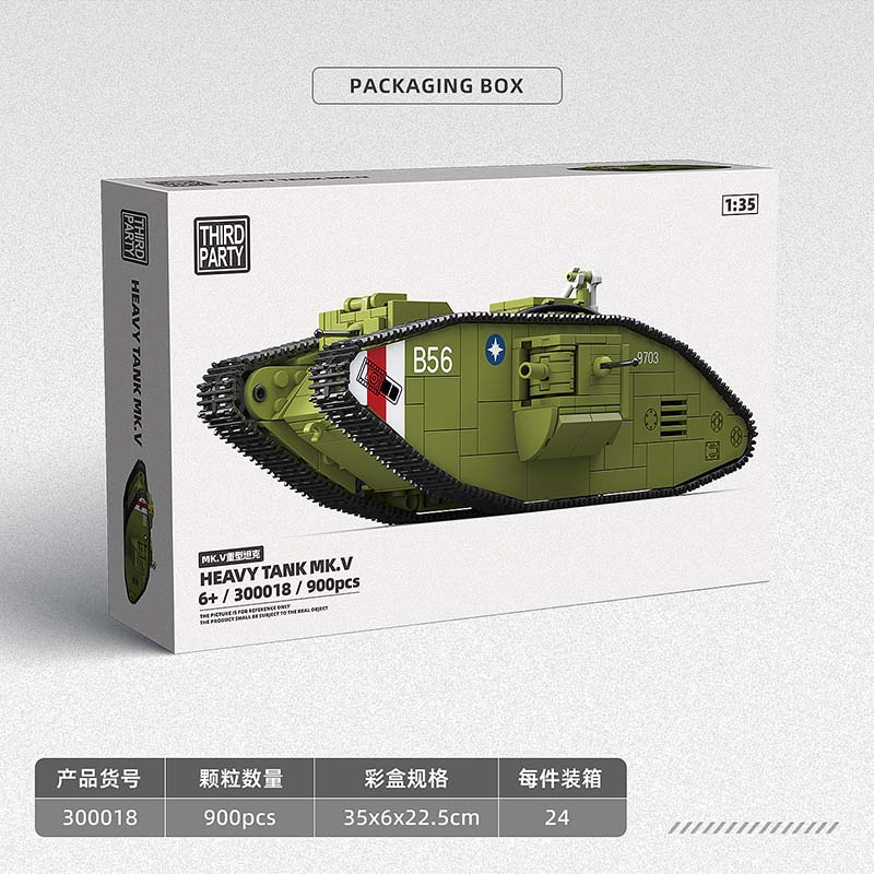 900Pcs MK.V Heavy Tank Building