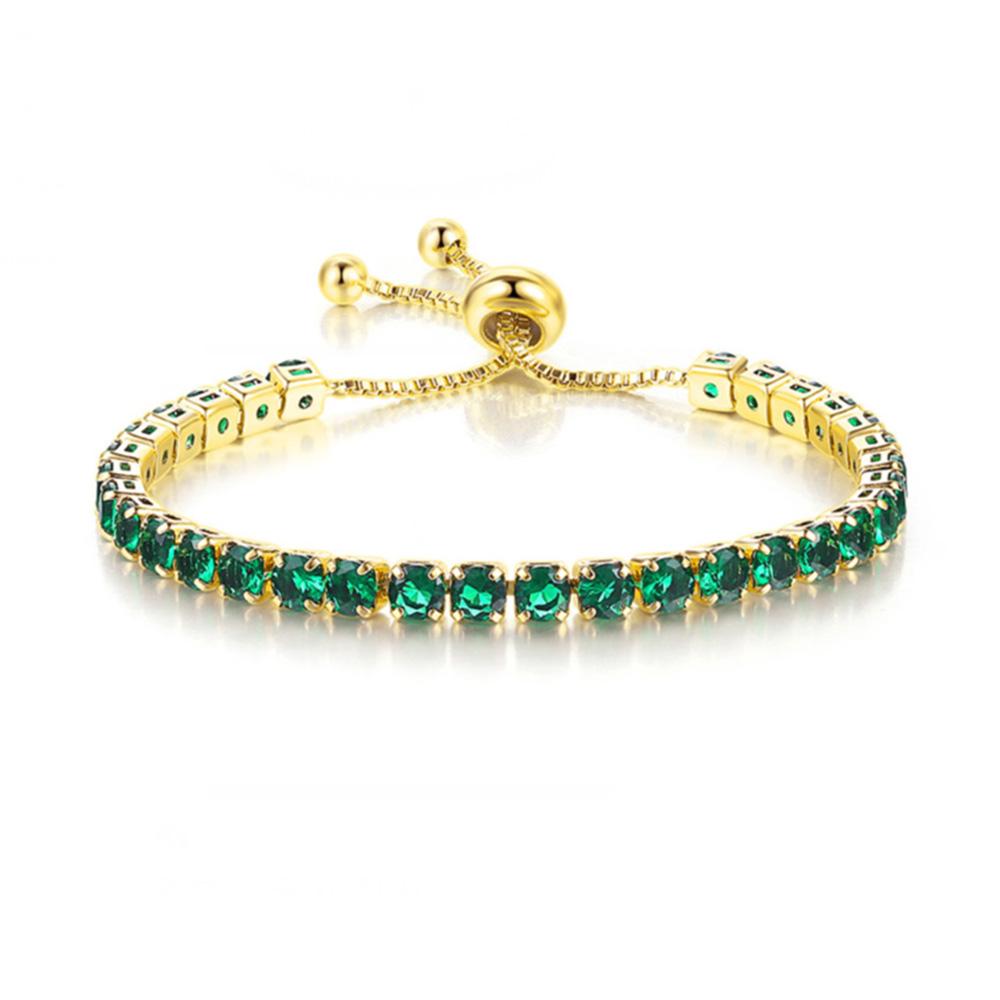 Adjustable Colorful Birthstone Tennis Bracelet for Women Multicolor CZ Crystal Wedding Birthday Gift Hand Jewelry