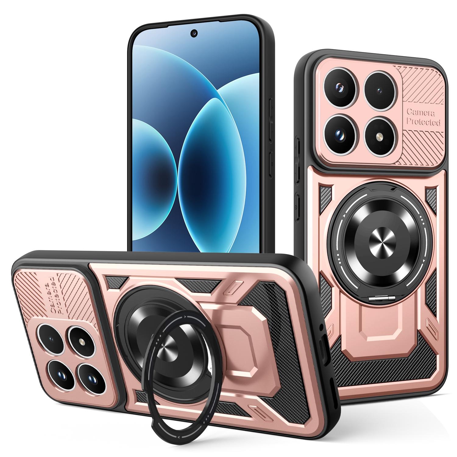 For Xiaomi 17 Magnetic Case Rotating Kickstand TPU + PC Phone Cover