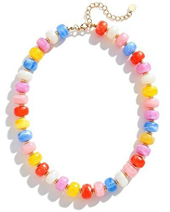 Bright Bohemian Beach Choker: Jelly-Colored Acrylic Resin Necklace for Women