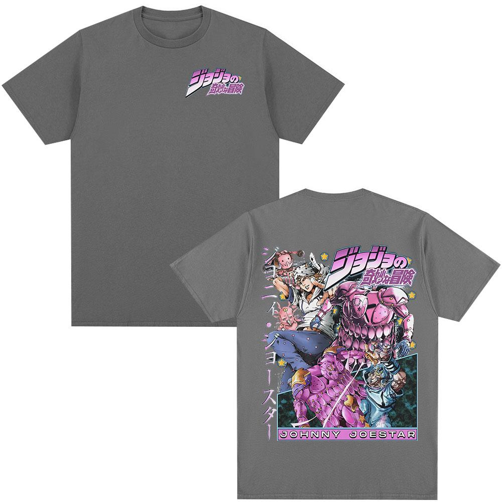 T-shirt Anime JoJo Bizarre Adventure STEEL BALL RUN Johnny Joestar Magliette Manga Uomo Donna Cotone Casual Maniche Corte T-shirt