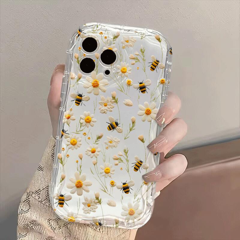 Phone Case For Google Pixel 10 7 8 9 Pro XL 8A Fashion Flower Silicone Wavy Edge Camera Protective Ultra-thin Anti-falling Cover