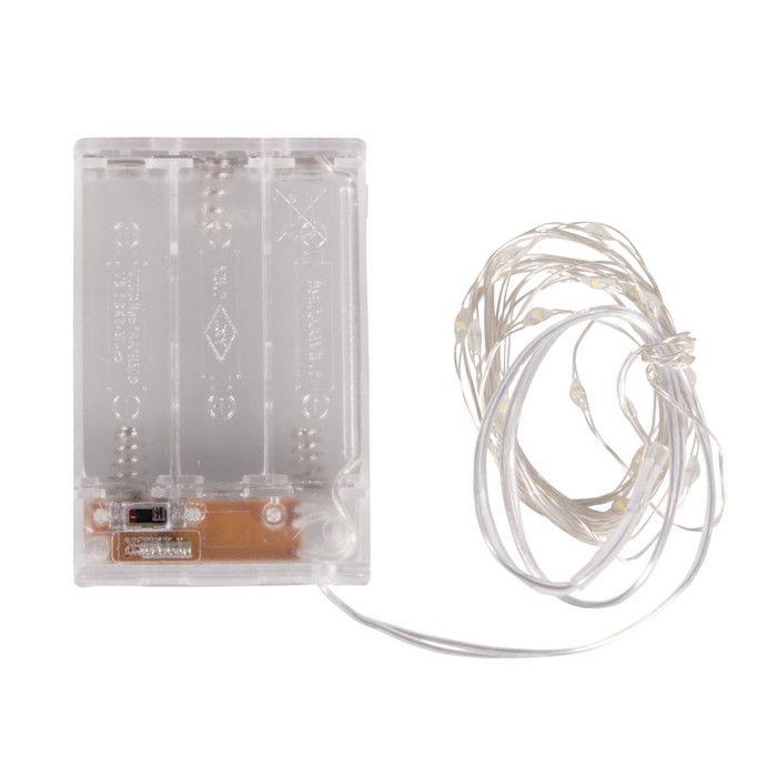 Mini-chaîne lumineuse 10 lumignons LED 120cm jaune + minuterie