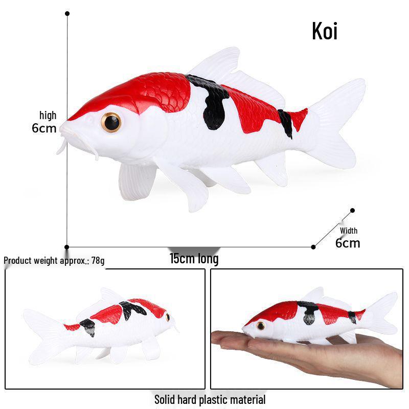 Solid Coral Trout Grouper Oarfish Koi Red Fish Model Ornament