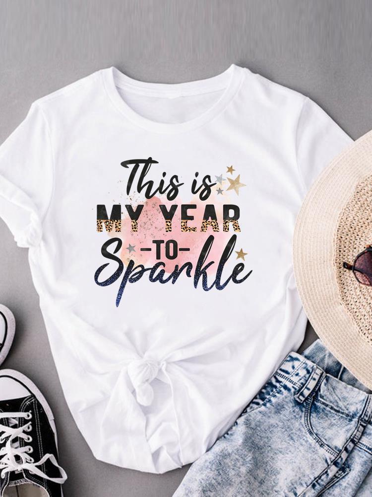 (Asian Size) Sweet Lovely Cute 90s Print Short Sleeve T-shirts Fashion O-neck Female Casual Women's Top T Clothing  Graphic Tee