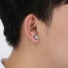 Punk Statement Gothic Titanium Steel Unisex Women Men Black Clear Crystal Zircon Ear Studs Earrings Shiny Piercing Jewelry Gift