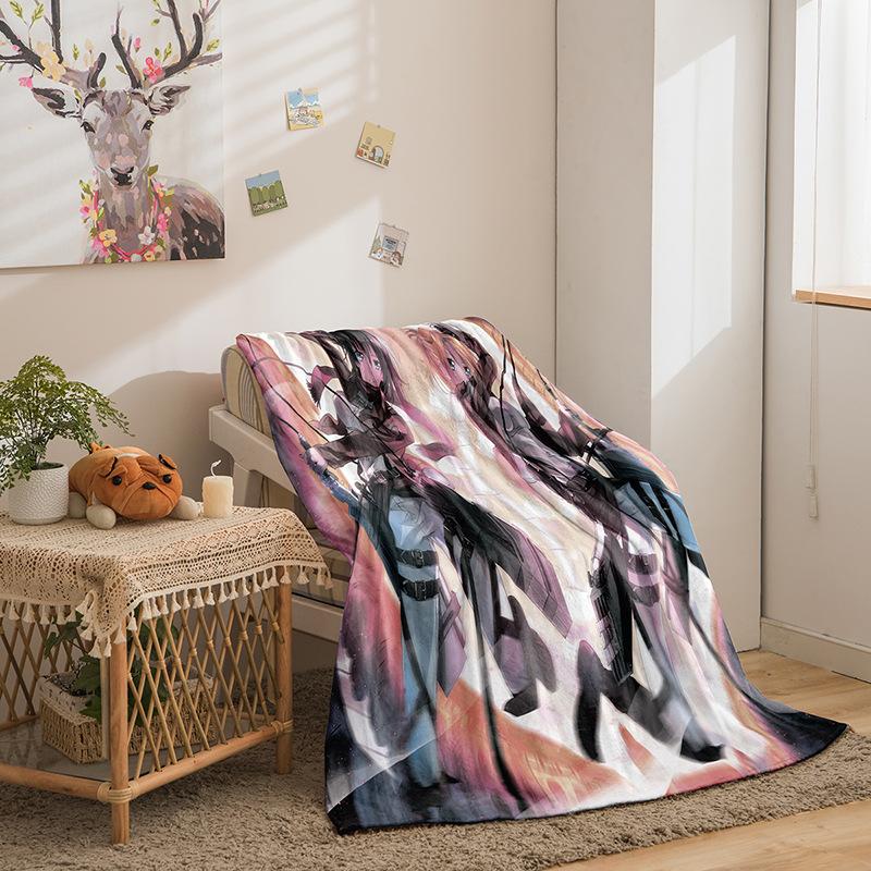 Attack On The Giant Series Flannel Blanket 3D Printed Sofa Blanket Thickened Blanket