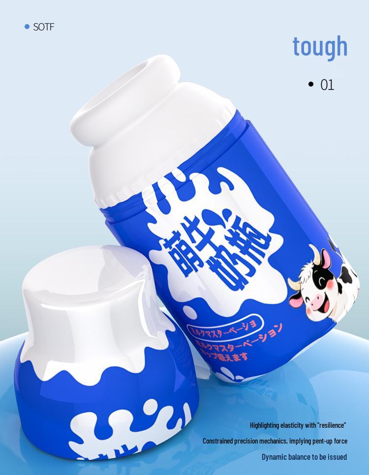 Anime-Inspired Male Masturbation Cup: Cute Milk Bottle Airplane Design