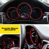 GTINTHEBOX 3 Pcs Red Dashboard Edge Decoration Trim Ring for 2014-up Porsche Macan