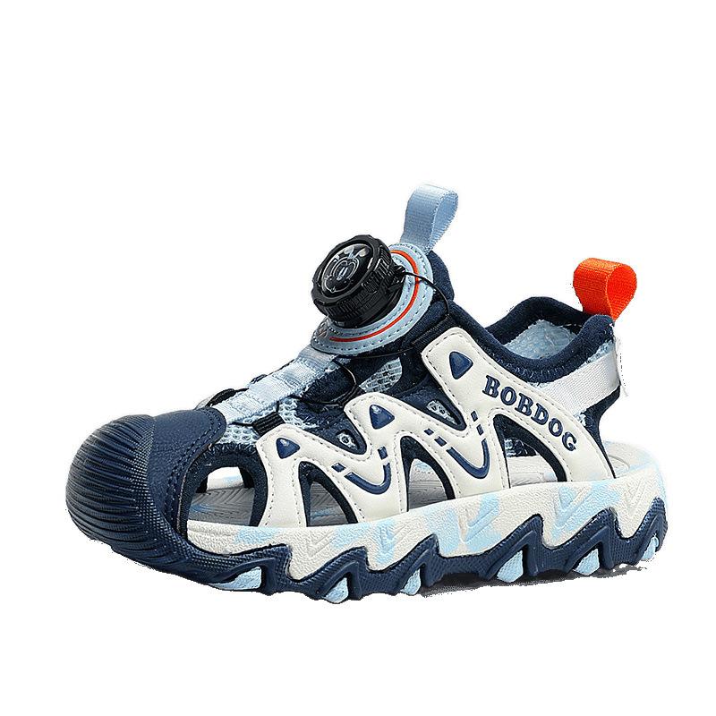 Babu bean children's sandals boys summer 2025 new rotating buckle sports sandals medium and older children's baotou beach shoes