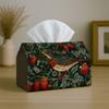 1pc Vintage Botanical Bird & Strawberry Tissue Box with Bird-Themed Lid Suitable for Napkin Storage Organizer, Decorative Dispenser for Kitchen, Car, 