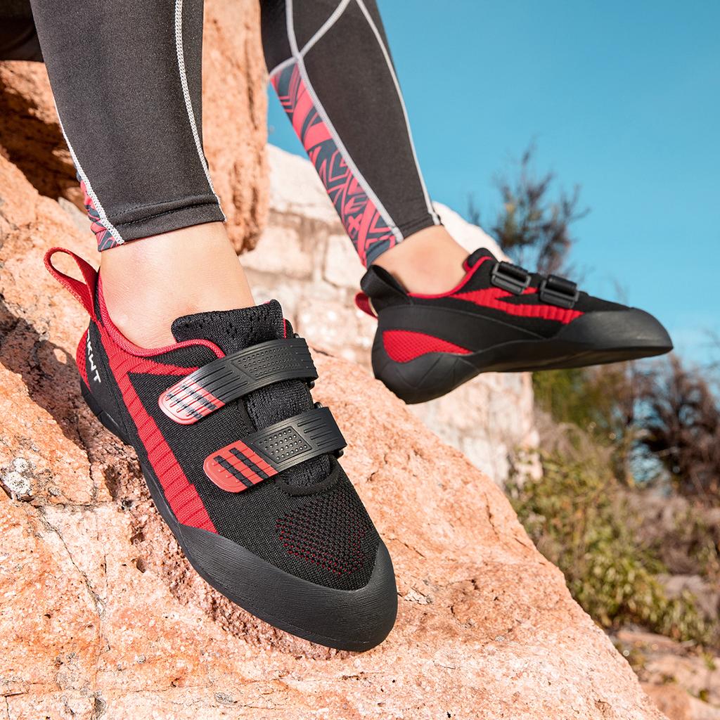 Unisex Professional Climbing Shoes with Secure Fit Structure and High Traction Rubber Sole for Indoor Outdoor Rock Training Practice