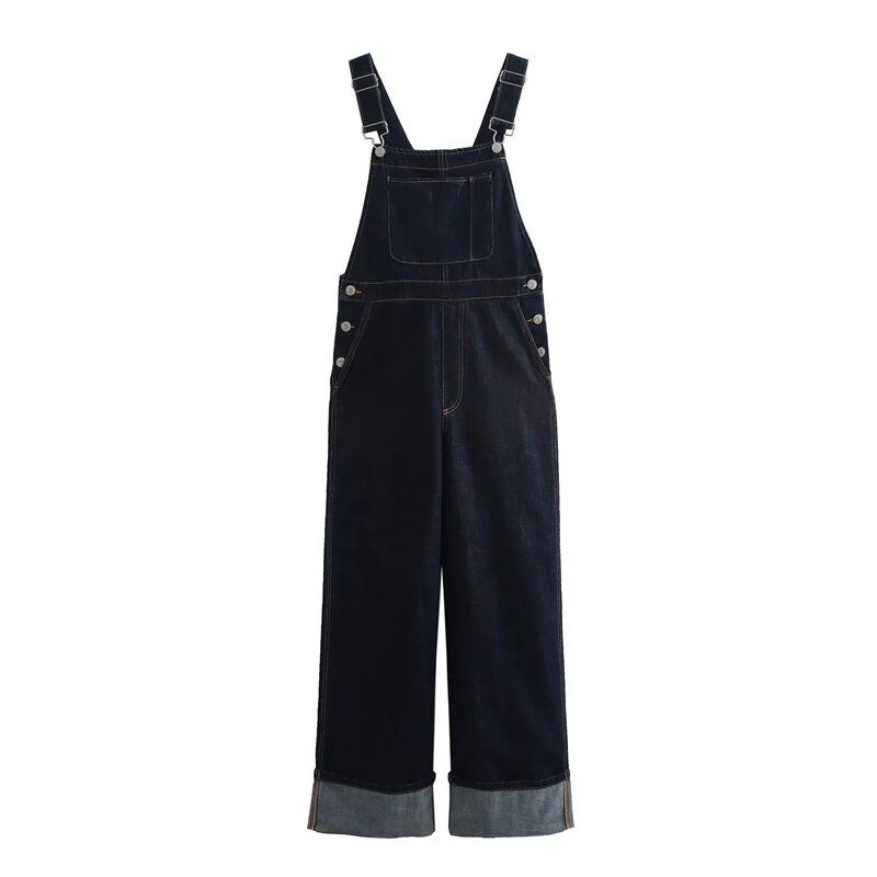 Fashion Style 2024 Autumn New Arrival Women's Easiest for Match Slim Looking Casual Mid Waist Denim Suspenders Pants 8197291