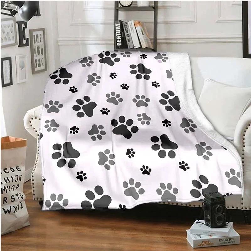 

Animal Puppy Paw Blanket Sofa Couch Bed Decor Super Soft Cozy Lightweight Warm Cute Boys Girls Birthday Gifts Travelling Camping 100X150CM