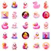 50 Stickers for Dreamy Little Pink Duck Mobile Phone Tablet Personalized DIY Decorative Stickers Repeatedly Paste Waterproof Stickers