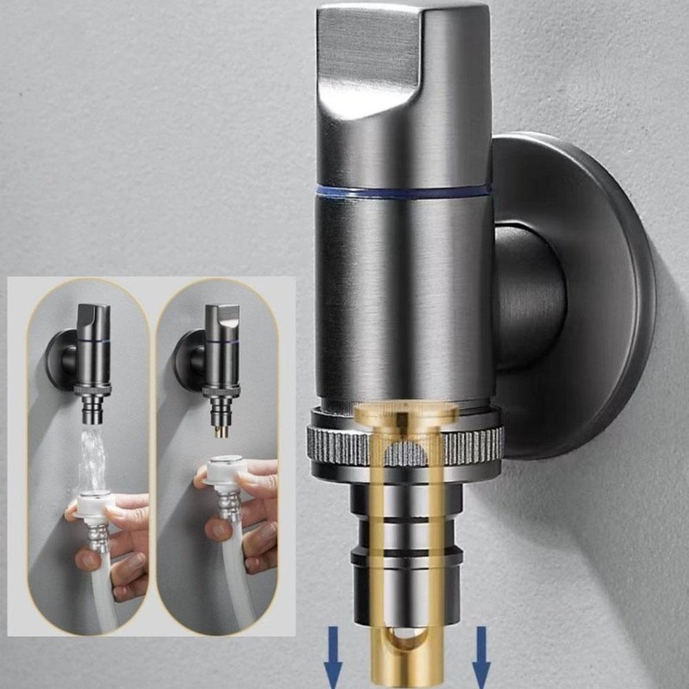 Faucet Multifunctional Washing Machine Metal Handle Space Saving Design