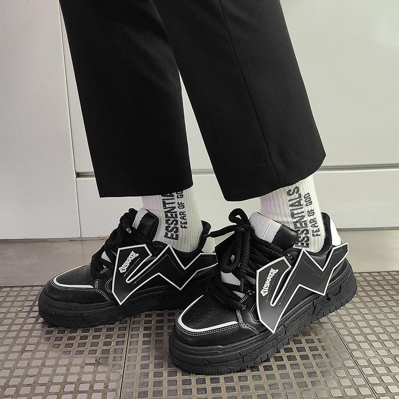 

Мужская обувь в стиле Харадзюку, обувь на толстой подошве, повседневная модная обувь, кроссовки для папы на платформе, спортивная обувь для скейтбординга 44 чёрный
