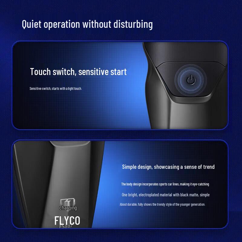 FLYCO FS887 Smart Dual-Head Electric Shaver