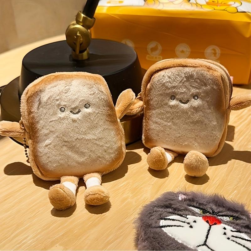 1/2pcs Toast Coin Purse Cartoon Cute Portable Earphone Bag Creative Small Storage Bag