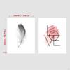 2x Wall Art Paintings Decorative Drawings Feather Design Collectible Decor 30cmx40cm for