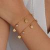 18K Gold Plated Stainless Steel Cubic Zirconia Flower Charm Bracelet Trendy Geometric Anniversary Jewelry